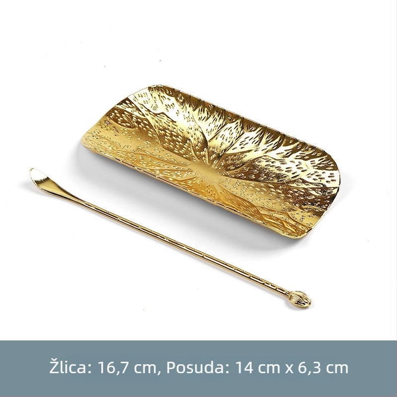 Set Gongfu čajne ceremonije: čajna žličica, čajna lopatica, čajne kliješta i dodatci od bakrene legure u bakrenoj boji