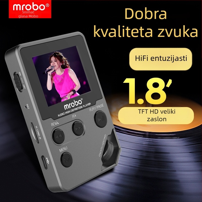 Mrobo C5 Lossless HiFi Bluetooth Glazbeni Walkman, MP3, Repetitor za englesko slušanje