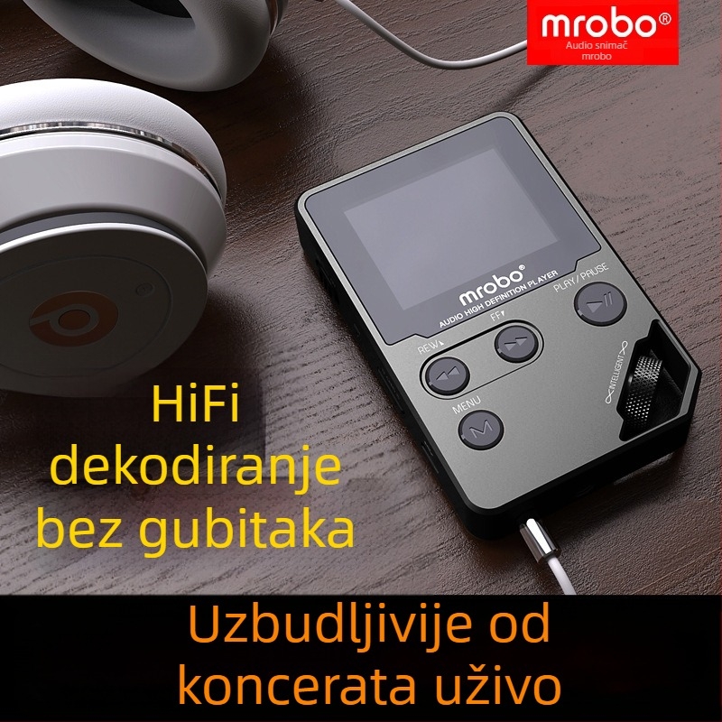 Mrobo C5 Lossless HiFi Bluetooth Glazbeni Walkman, MP3, Repetitor za englesko slušanje