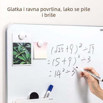 Deli 50026 Bijela ploča s uskim okvirom, magnetska ploča za pisanje za ured, 900×600 mm