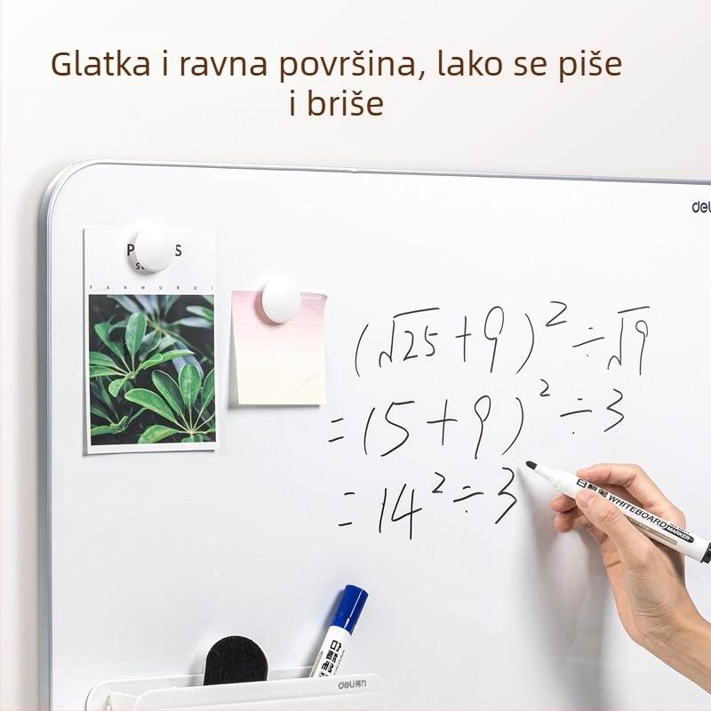 Deli 50026 Bijela ploča s uskim okvirom, magnetska ploča za pisanje za ured, 900×600 mm