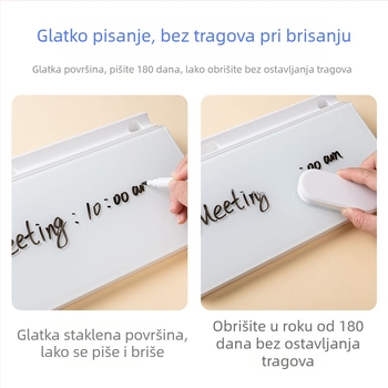 Stolna ploča od kaljenog stakla za pisanje – uredska ploča za bilješke i poruke, izbrisiva