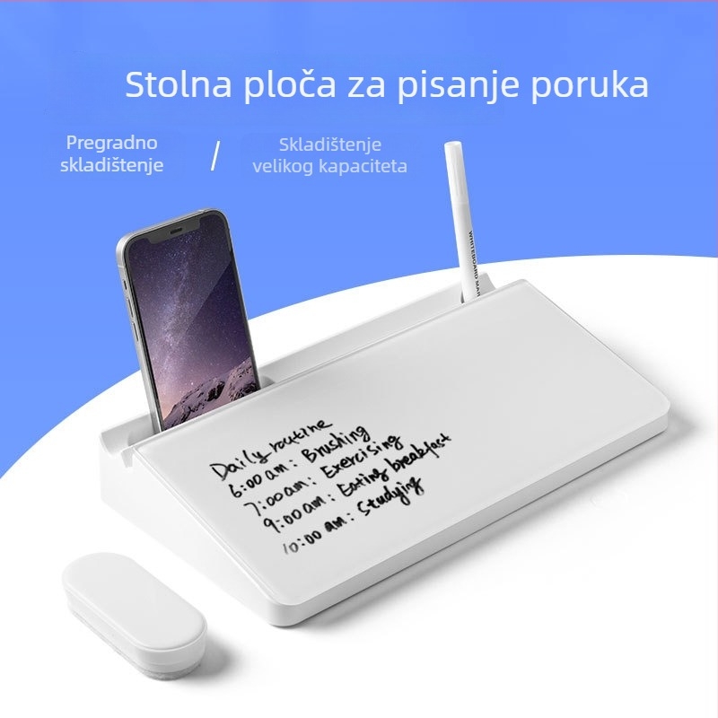 Stolna ploča od kaljenog stakla za pisanje – uredska ploča za bilješke i poruke, izbrisiva