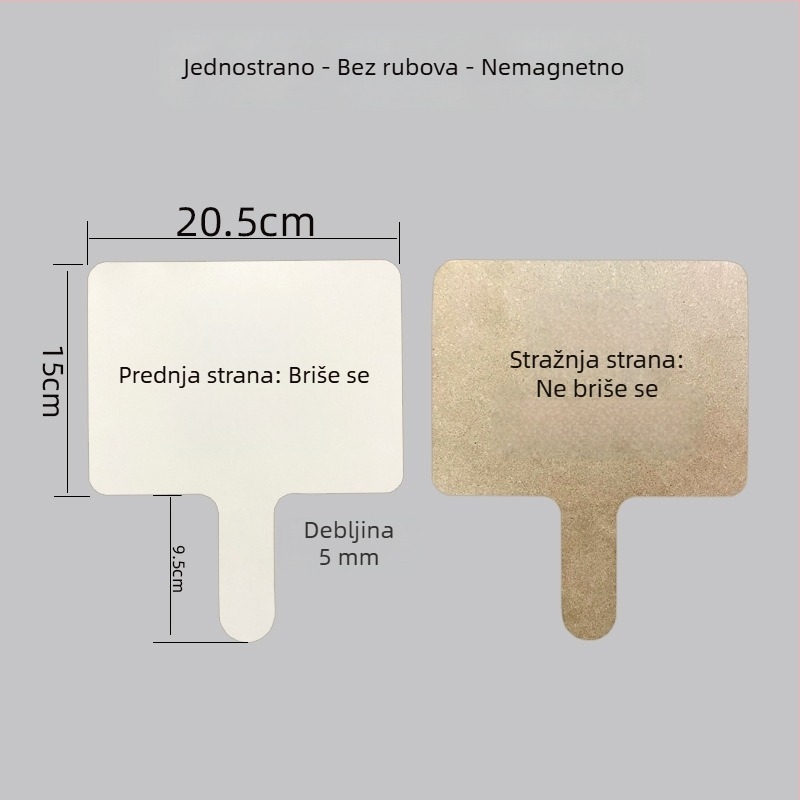 Prijenosna bijela ploča, dvostrana, interaktivna u nastavi, nemagnetna