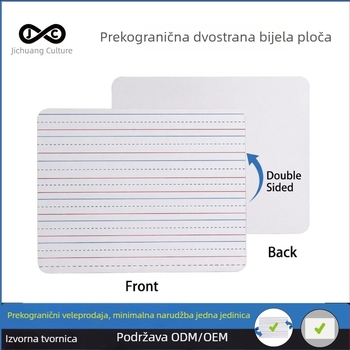 Dvostrana bijela ploča za vježbanje engleskih slova, mala ploča s četiri reda i tri mreže, veličina 9x12 inča, drveni panel
