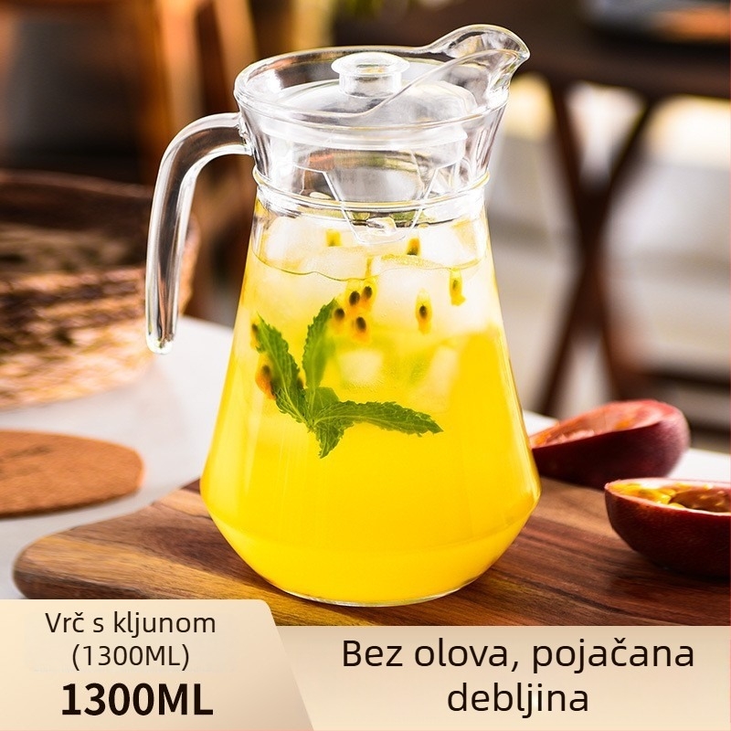 Xibi stakleni čajnik, veliki kapacitet, otporan na visoke temperature, izljev u obliku kljuna patke