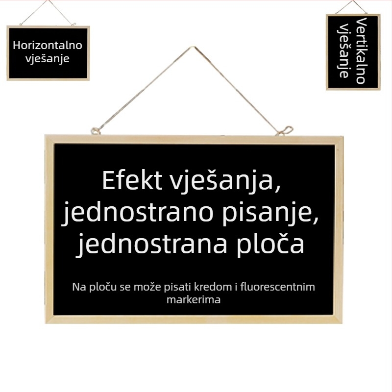 Drvena okvirna jednostrana magnetska ploča za viseće – retro kreativni pano za poruke i meni za kafiće i restorane