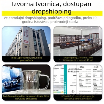 Staklena posuda za hladnu vodu, otporna na visoke temperature, velika kapaciteta, za sokove i hladna pića, s drvenim prstenom šalice