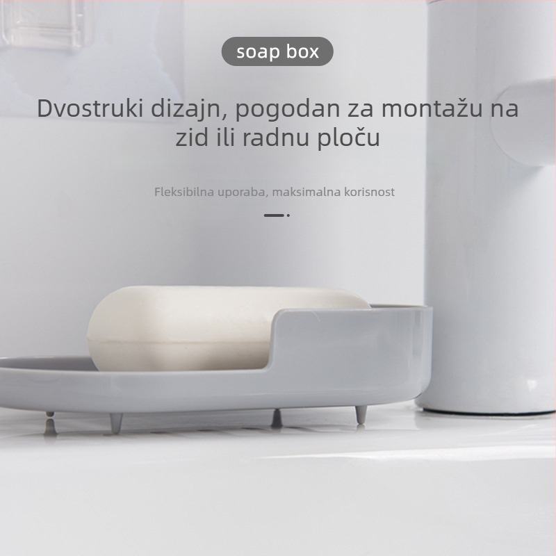 Zidni dvostruki držač sapuna s odvodom viška vode, bez bušenja