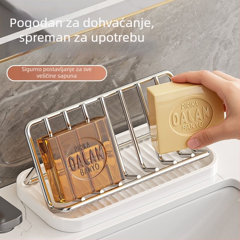 Držač sapuna od nehrđajućeg čelika s odvodnjom za kupaonski i kuhinjski pult