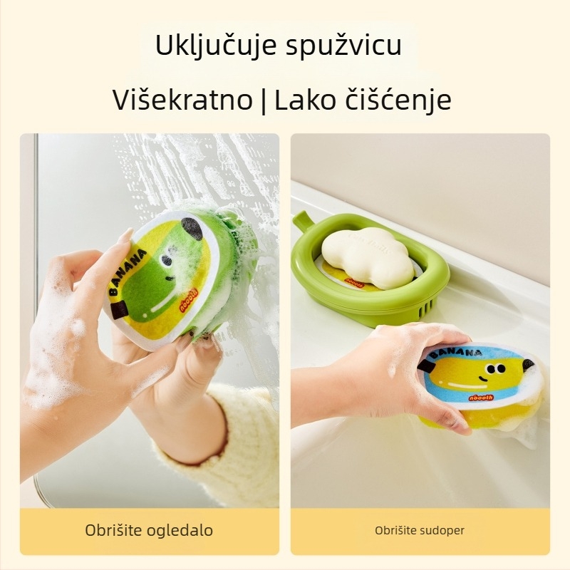 Kutija za sapun s odvodom i ugrađenom spužvicom za čišćenje lica, organizator na površini kupaonice