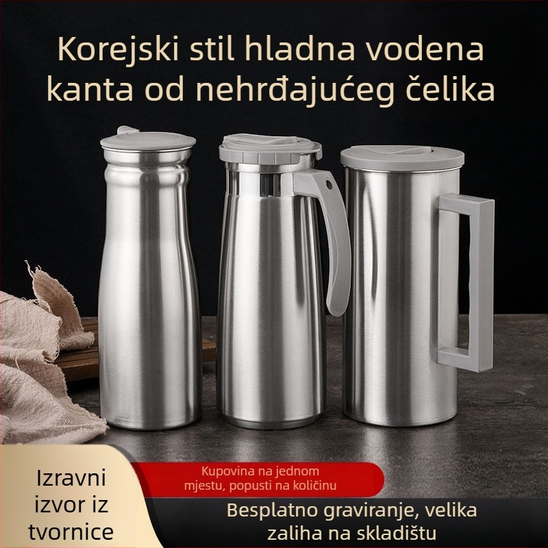 Čajnik od nehrđajućeg čelika u korejskom stilu za hladnu vodu, komercijalne klase, otporan na padove za napitke i čaj, limun čaj i hladna pića; visoko temperaturno otporan za kuhanje čaja