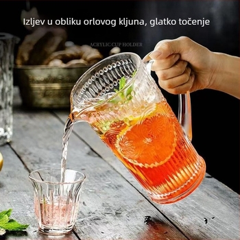 Staklena karafa s ledenim uzorkom za pivo, velika kapaciteta za hladna pića
