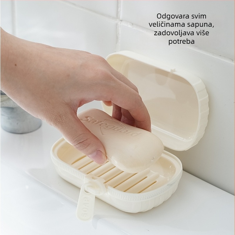 Nova kreativna kutija za sapun sa zatvaračem, dvostruko odvodnjavanje, prenosna kvadratna kutija sa poklopcem, vodootporna za putovanja