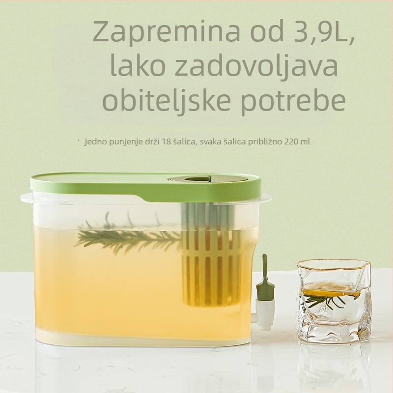 Kućna boca za hladnu vodu od 3,9 L s mlaznicom, velika kapacita za voćni čaj, ljetni dizajn za hladnjak