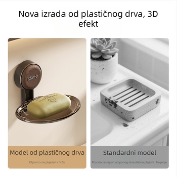 Zidni držač sapuna s usisnom čašicom, bez bušenja, s odvodom
