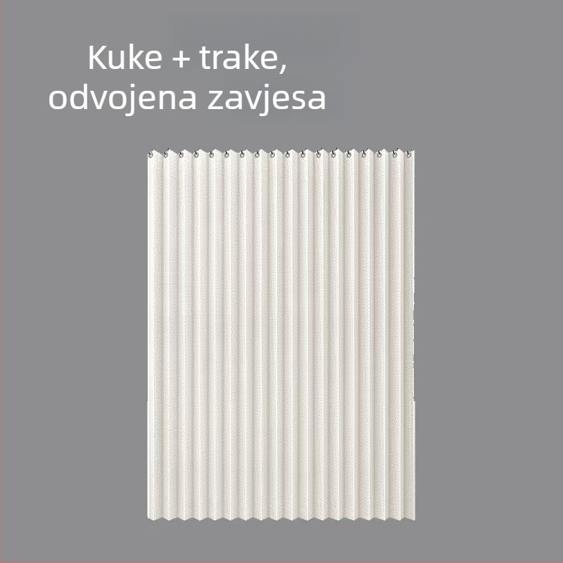 Sklopiva zavjesa za tuširanje u kupaonici, bez bušenja, vodootporna i otporna na plijesan, pregradna zavjesa za privatnost