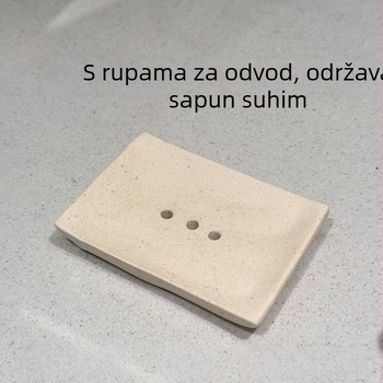 Nordijski keramički posudica za sapun s odvodnim otvorima, jednoslojni, za kupaonicu.