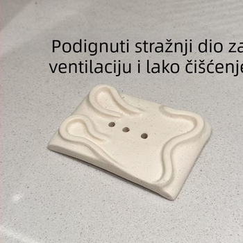 Nordijski keramički posudica za sapun s odvodnim otvorima, jednoslojni, za kupaonicu.