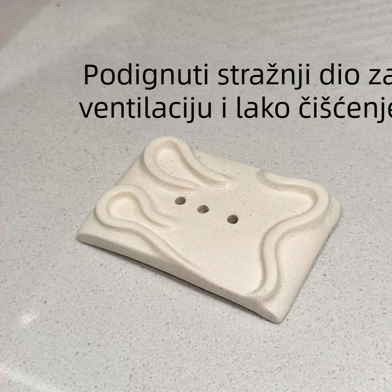 Nordijski keramički posudica za sapun s odvodnim otvorima, jednoslojni, za kupaonicu.