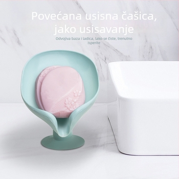 Sapunica u obliku lotosa s drenazijskim stalkom i usisnom čašom, bez bušenja, vertikalni organizator za umivaonik