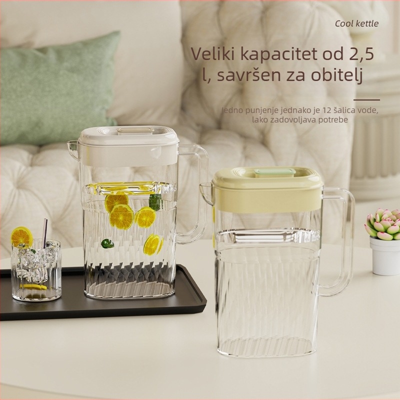 Taihe kristalno čist spremnik za hladnu vodu 2500 ml, velik kapacitet za napitke na otvorenom, posuda za voćni čaj