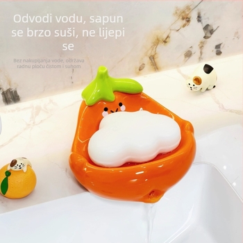 Persimmon keramički sapunik bez bušenja za kupaonicu, držač sapuna uz umivaonik