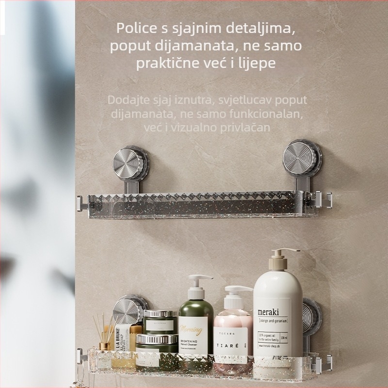 Zidni organizator skladištenja s usisnim čašicama za kuhinju, kupaonicu, WC i umivaonik