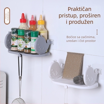 Zidni organizator kupaonice za kozmetiku – dizajn male zlatne ribice, bez bušenja, plastika