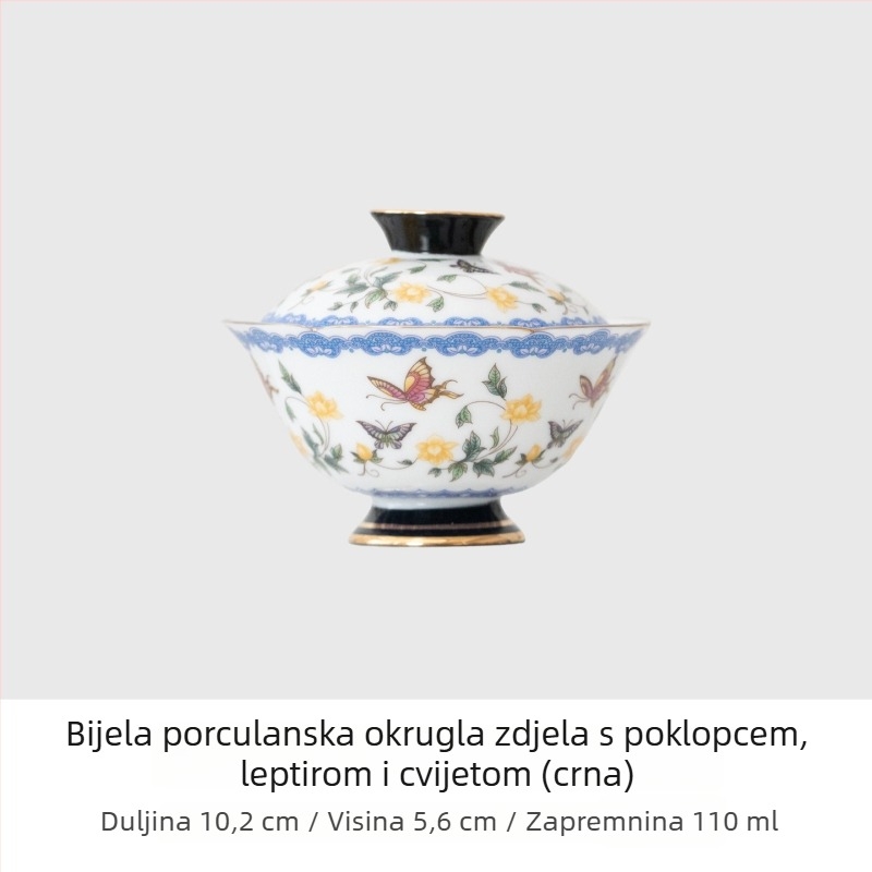 Porcelanski čajnik i gaiwan, mali set za dom i ured, izvrsne kvalitetne čajne šalice, Kung Fu čajni set