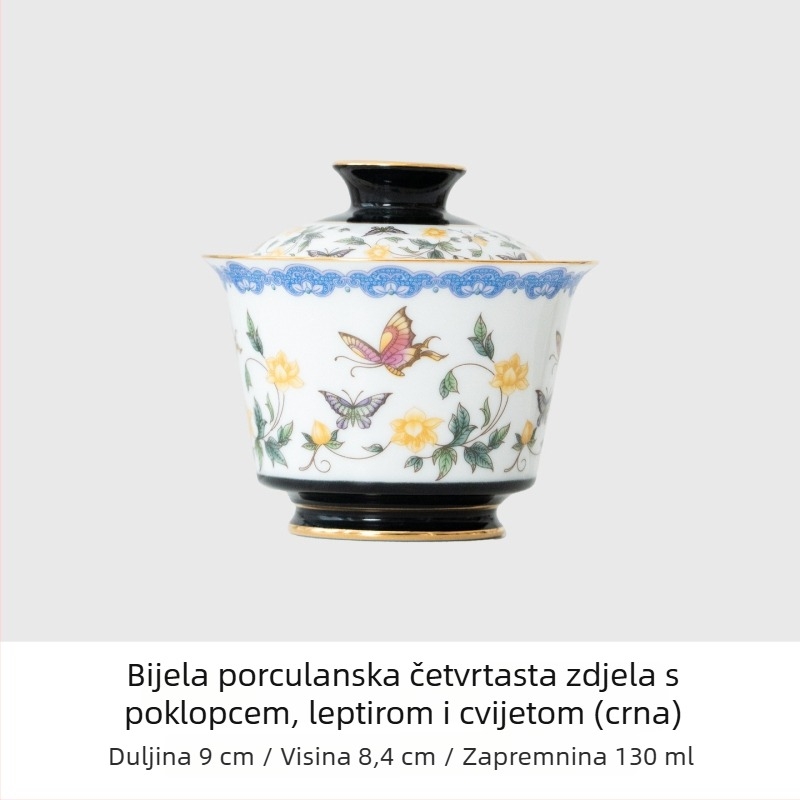 Porcelanski čajnik i gaiwan, mali set za dom i ured, izvrsne kvalitetne čajne šalice, Kung Fu čajni set