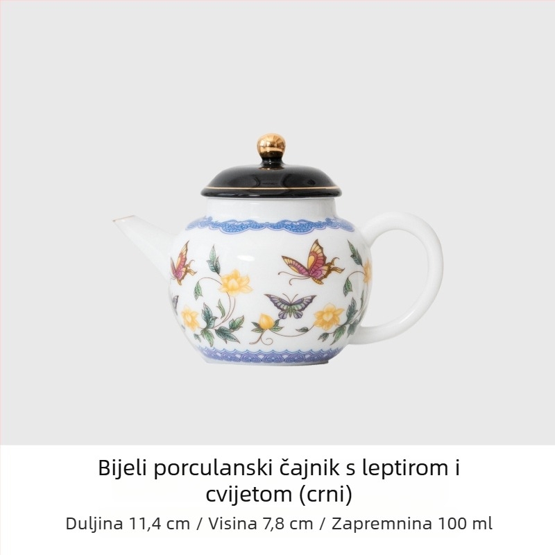 Porcelanski čajnik i gaiwan, mali set za dom i ured, izvrsne kvalitetne čajne šalice, Kung Fu čajni set