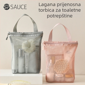 Prijenosna torbica za kozmetiku s velikim kapacitetom, prozirna mrežasta organizator za higijenske potrepštine i njegu kože, za putovanja
