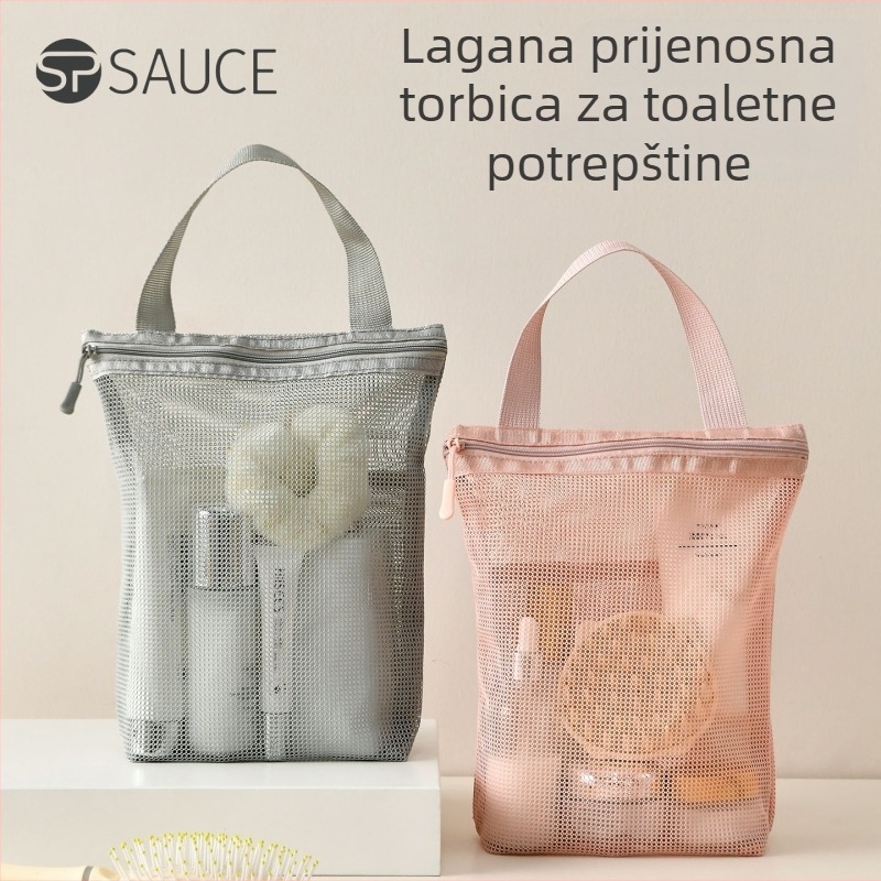 Prijenosna torbica za kozmetiku s velikim kapacitetom, prozirna mrežasta organizator za higijenske potrepštine i njegu kože, za putovanja