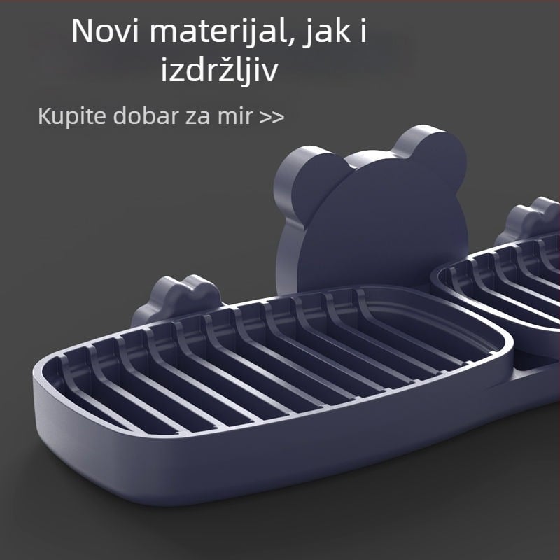 Kreativna dvostruka posuda za sapun bez bušenja, zidna, ručna izrada, s odvodnim sustavom i vakuumskim držačem za kupaonu