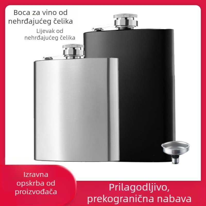 Flaska od nehrđajućeg čelika, 8 oz, crni sprejni premaz, prijenosna