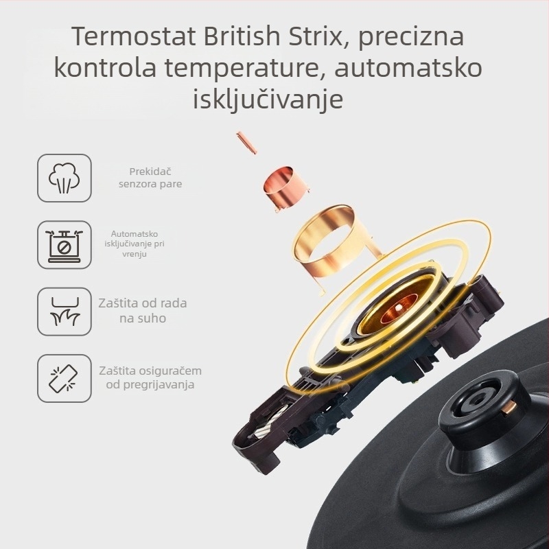 Po Wei električni kuhalo za hotele, kompaktno 0.8 L, 316 nehrđajući čelik, dvostruki zid, brzo vrenje