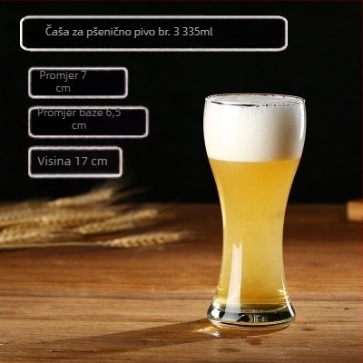 Staklena čaša za craft pivo, 500 ml, čaša za čepano pivo, s logotipom