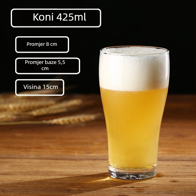 Staklena čaša za craft pivo, 500 ml, čaša za čepano pivo, s logotipom