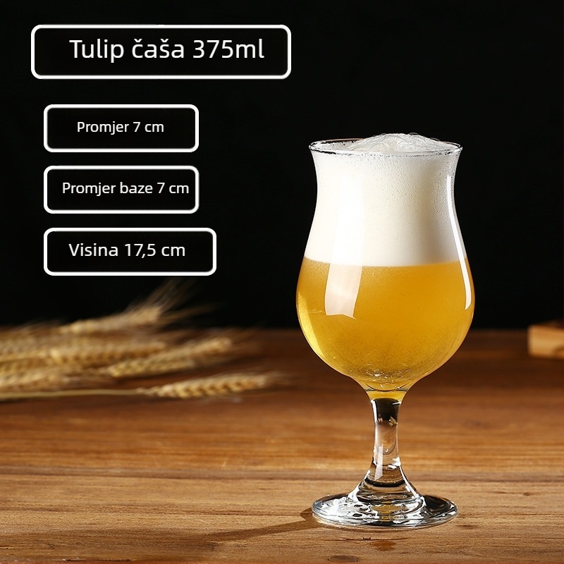 Staklena čaša za craft pivo, 500 ml, čaša za čepano pivo, s logotipom