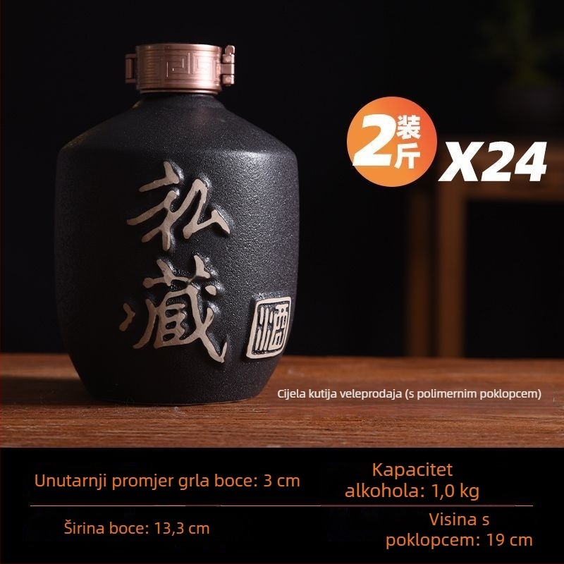 Keramički zatvoreni spremnik za vino, prazan spremnik za vino, kapacitet 25 kg
