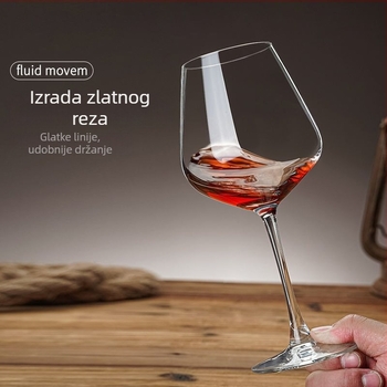 Burgundske čaše za vino za kućnu uporabu, bezolovno kristalno staklo, set velikih visokih čaša