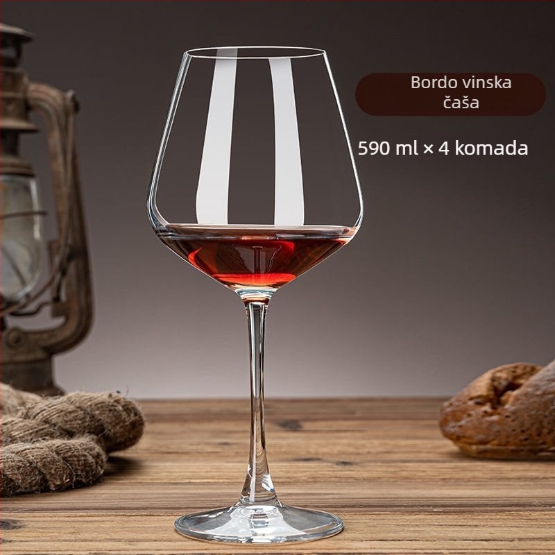 Burgundske čaše za vino za kućnu uporabu, bezolovno kristalno staklo, set velikih visokih čaša
