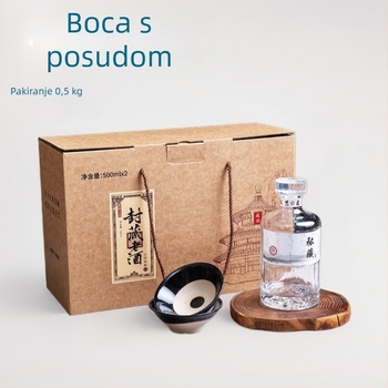500 ml prozirna staklena boca visoke kvalitete, s kreativnim zatvaračem, za kućnu proizvodnju voćnog vina, viskija i votke
