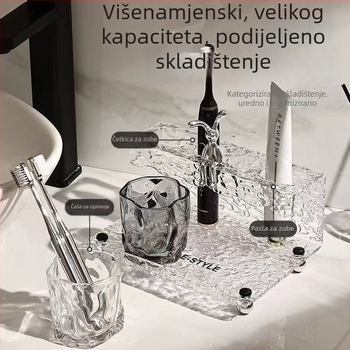 Metalen držač četkica za zube s UV sterilizacijom, 3 pretinca, čaše za četkicu i za vodu za ispiranje, montaža pomoću usisne čaše, kupaonica