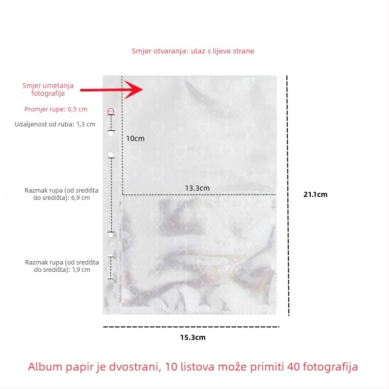 Ins srebreni PU magnetski zatvarač, otvoreni foto-album s četiri džepa, 3-inčni Polaroid fotografija, album za zbirku kartica idola