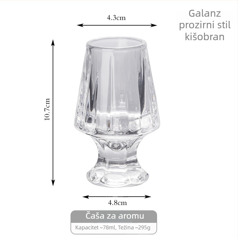 Whiskey čaša za degustaciju s prugama, debeli kristal, luksuzna čaša za žestoka pića