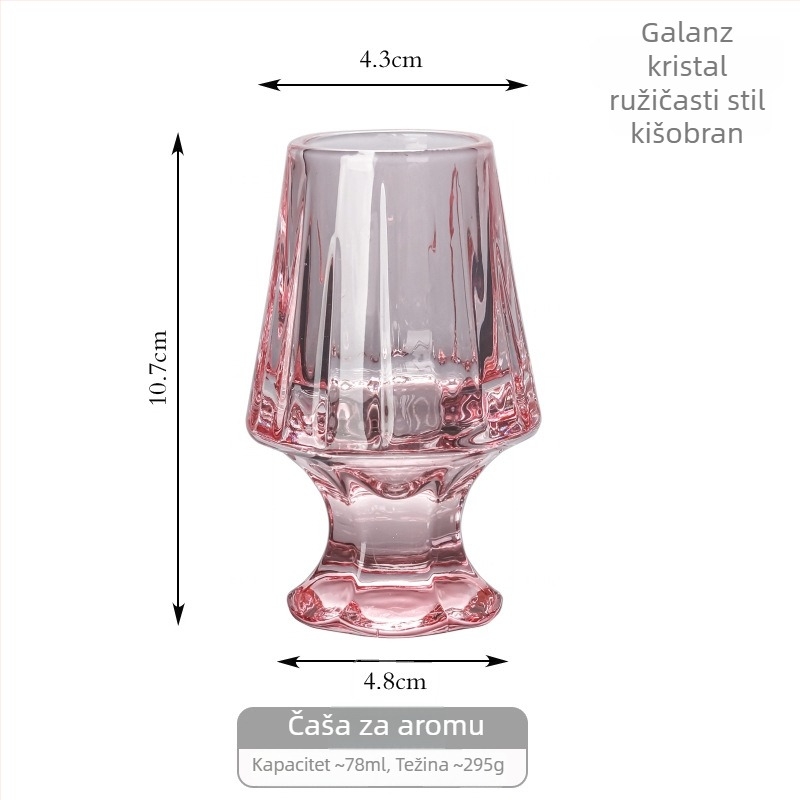 Whiskey čaša za degustaciju s prugama, debeli kristal, luksuzna čaša za žestoka pića