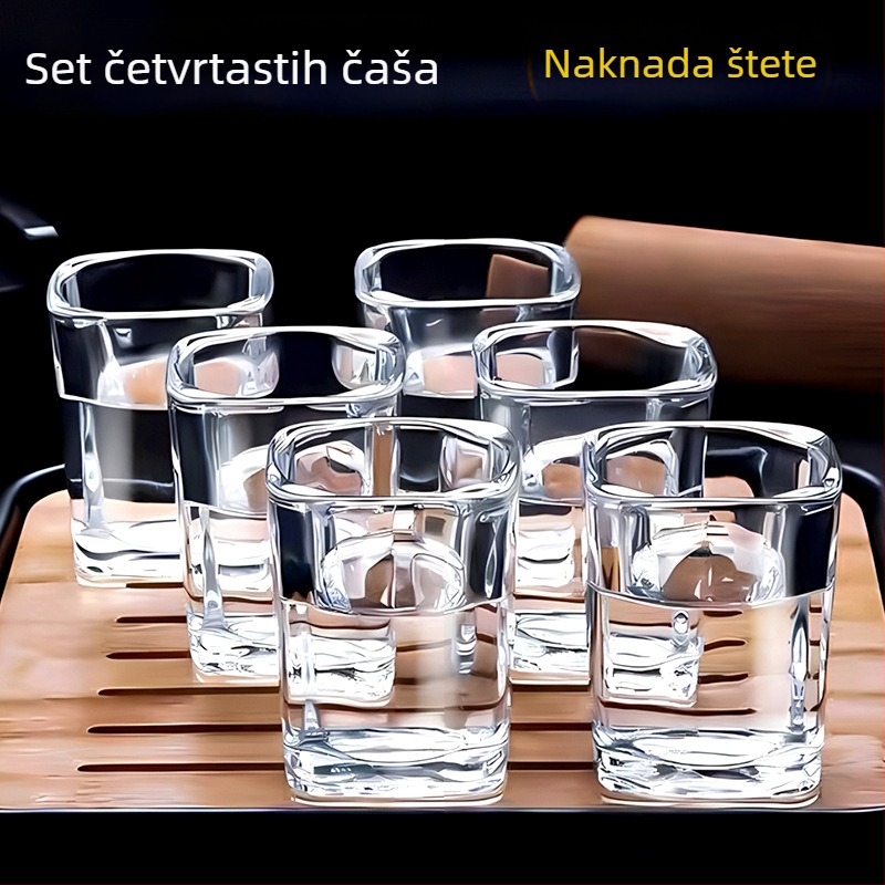 Jingnoya set čaša za alkoholna pića, kućna upotreba, 6–10 komada, kapacitet 1–100 ml po čaši, četvrtasti oblik, stil nacionalnog trenda