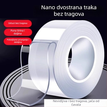 Nano dvostrano ljepiva traka od akrila, prozirna, visoke viskoznosti, bez ostataka, vodootporna podloga, snažno pričvršćivanje